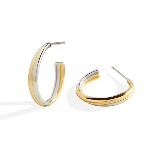 Mixed Metal Crossover Earrings