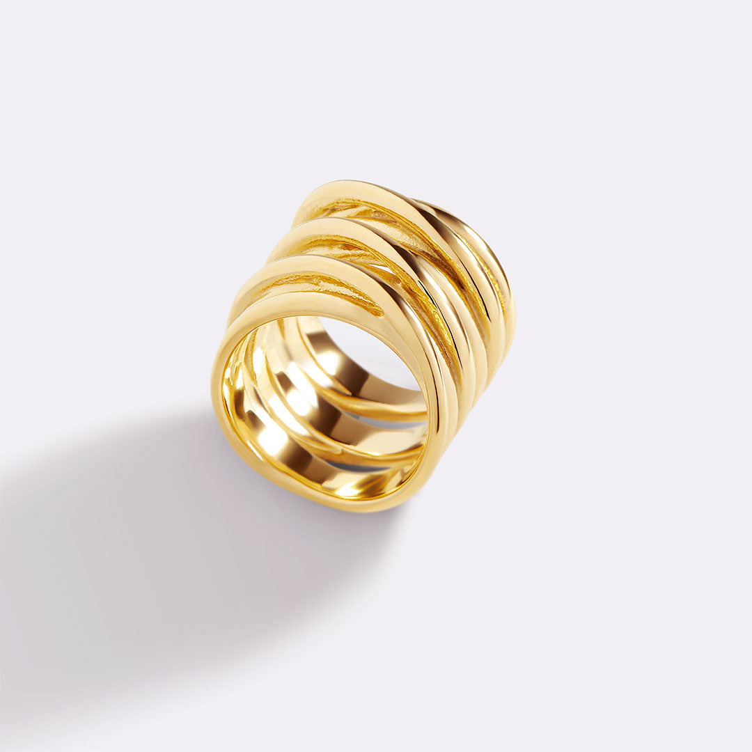 Statement Gold Coil Ring