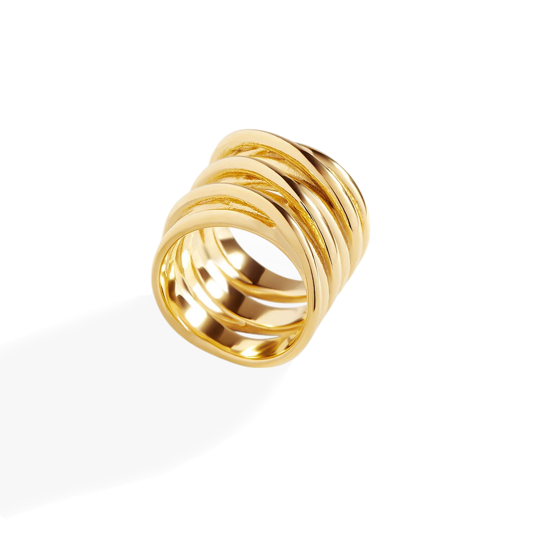 Statement Gold Coil Ring