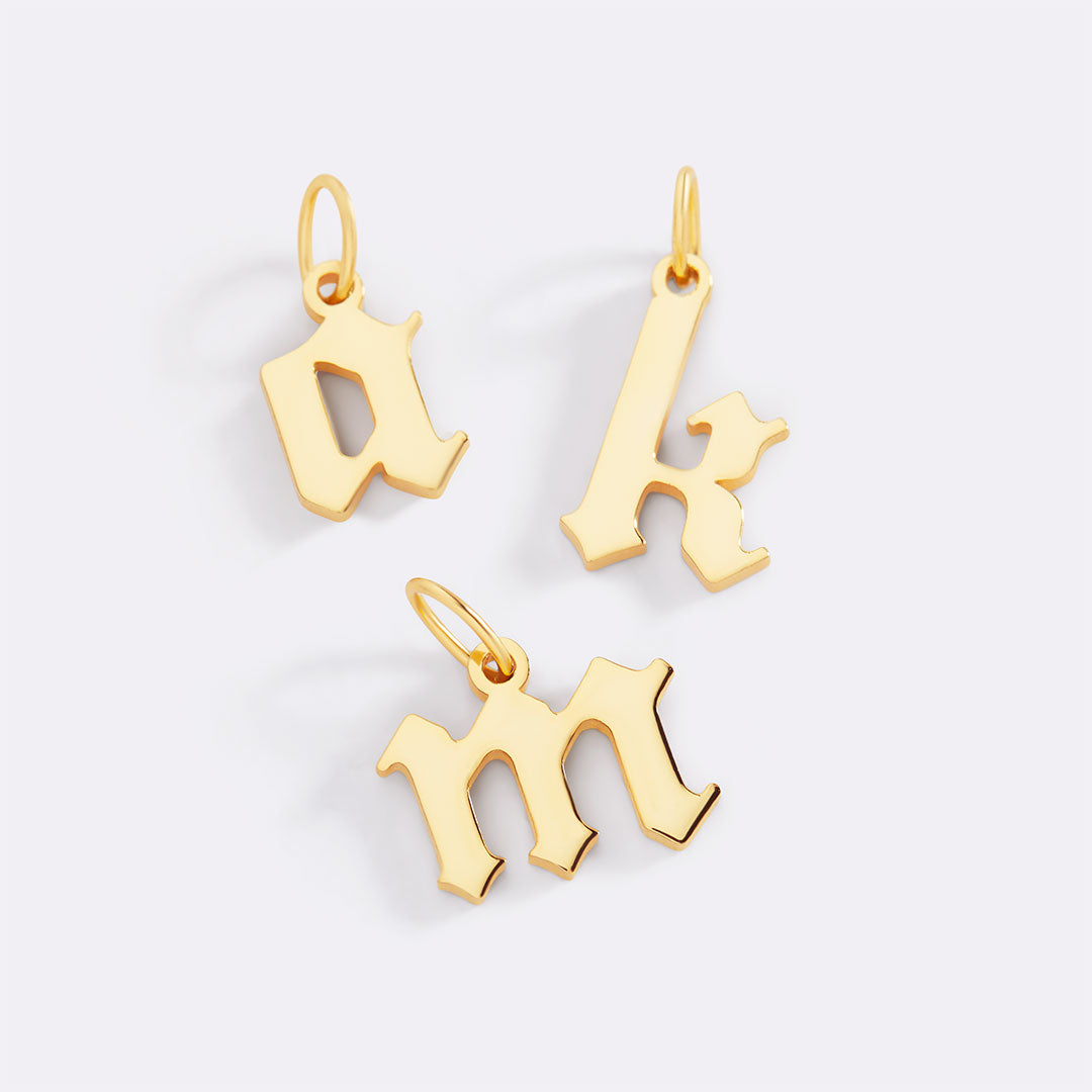 Old English Letter Charm