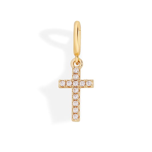 Pave Cross Charm