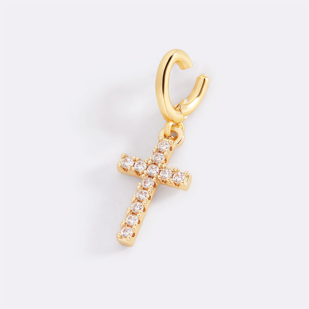 Pave Cross Charm