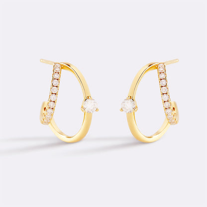 Crystal Double Hoop Earrings