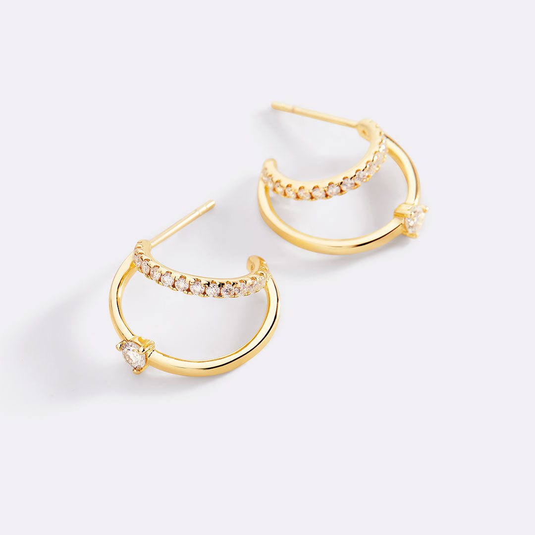 Crystal Double Hoop Earrings