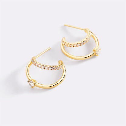 Crystal Double Hoop Earrings
