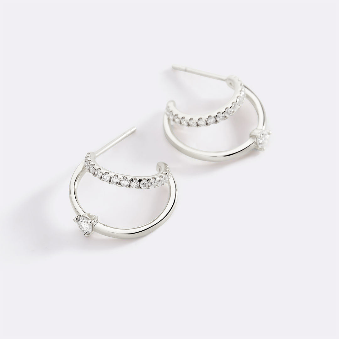 Crystal Double Hoop Earrings