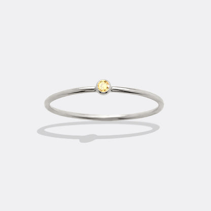 Minimalist Bezel-Set November Birthstone Stacking Band