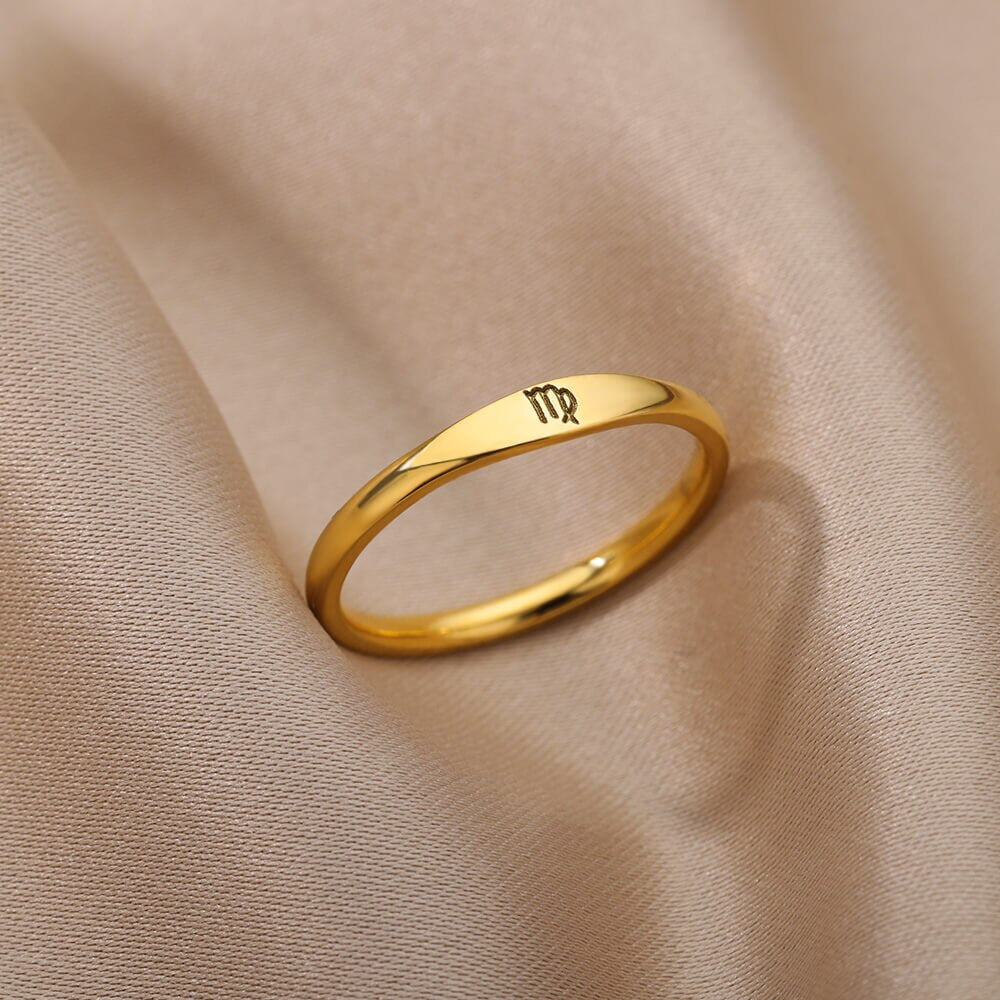 Minimalist Zodiac Stacking Band
