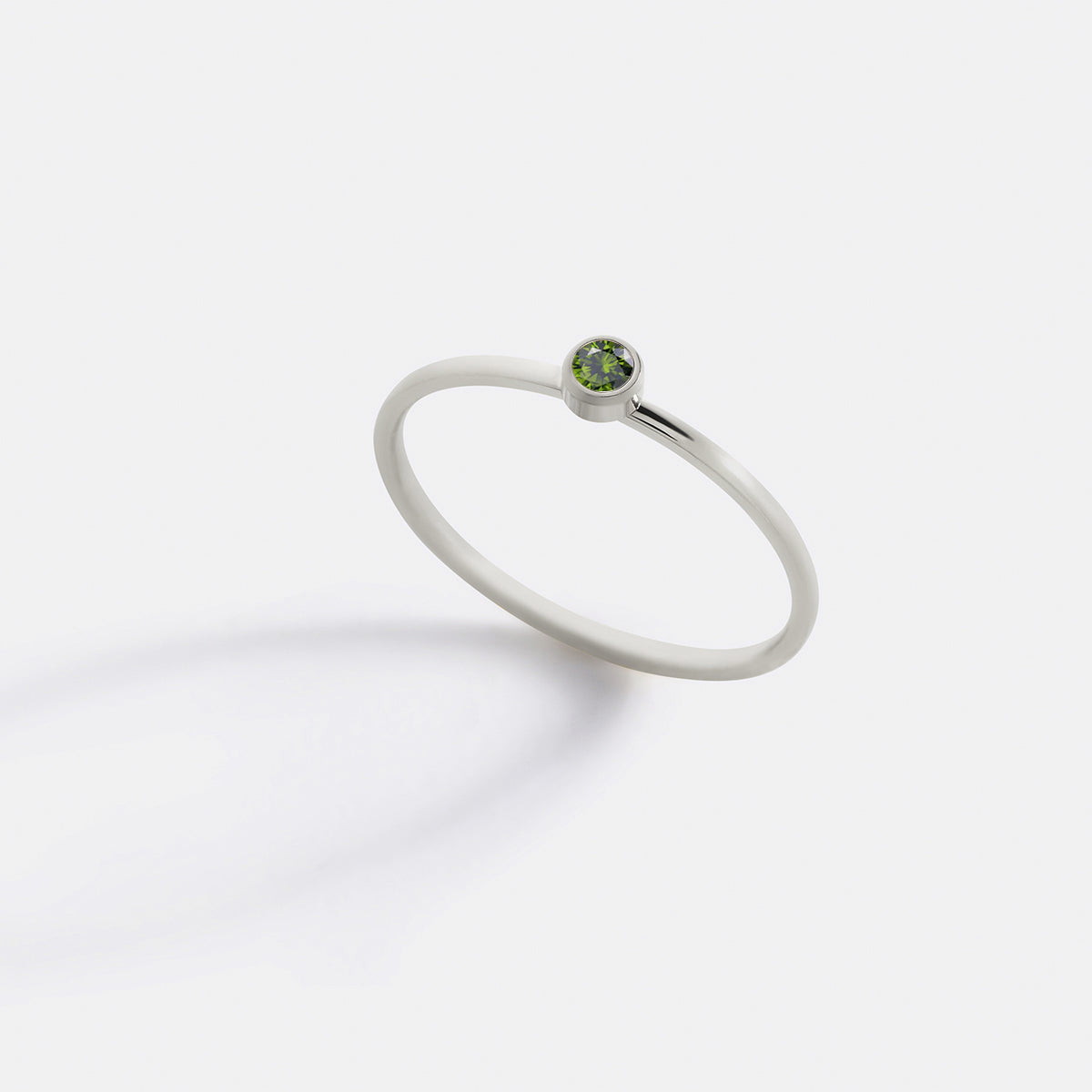 Minimalist Bezel-Set August Birthstone Stacking Band