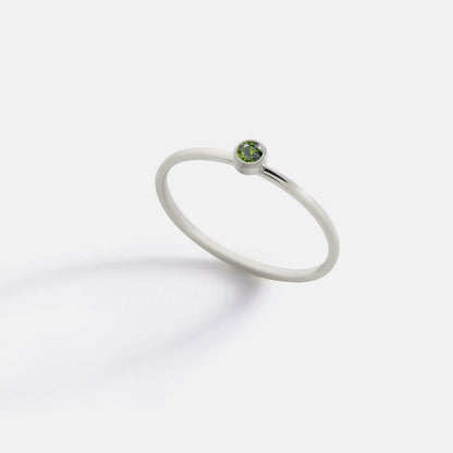 Minimalist Bezel-Set August Birthstone Stacking Band