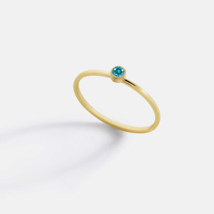 Minimalist Bezel-Set Birthstone Stacking Band