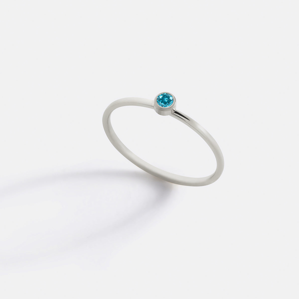 Minimalist Bezel-Set Birthstone Stacking Band