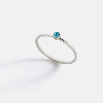 Minimalist Bezel-Set Birthstone Stacking Band