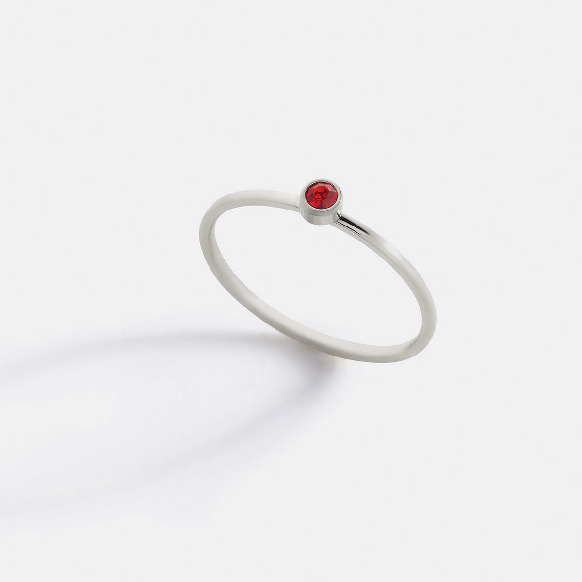 Minimalist Bezel-Set Birthstone Stacking Band
