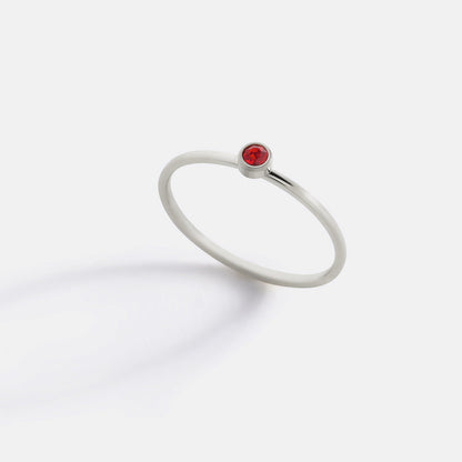 Minimalist Bezel-Set Birthstone Stacking Band