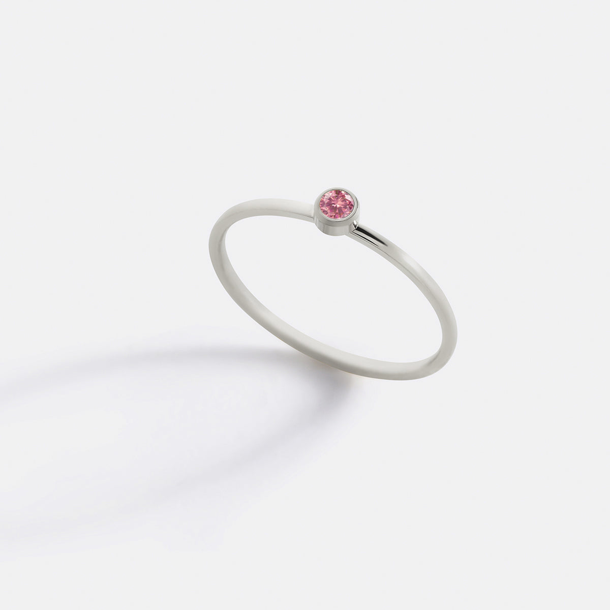 Minimalist Bezel-Set July Birthstone Stacking Band