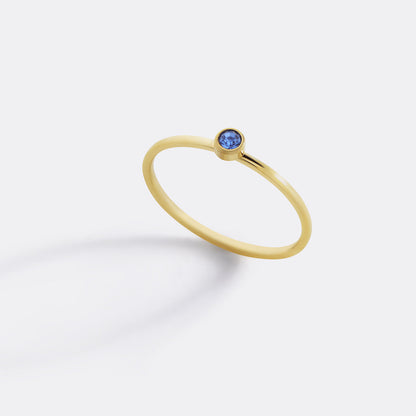 Minimalist Bezel-Set December Birthstone Stacking Band