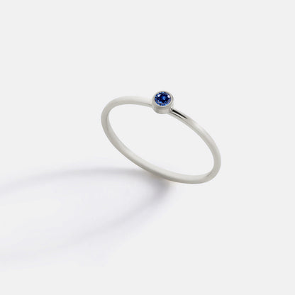 Minimalist Bezel-Set September Birthstone Stacking Band