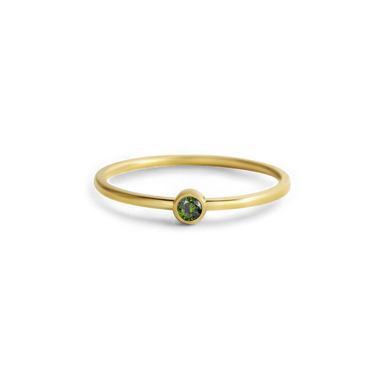 Minimalist Bezel-Set August Birthstone Stacking Band