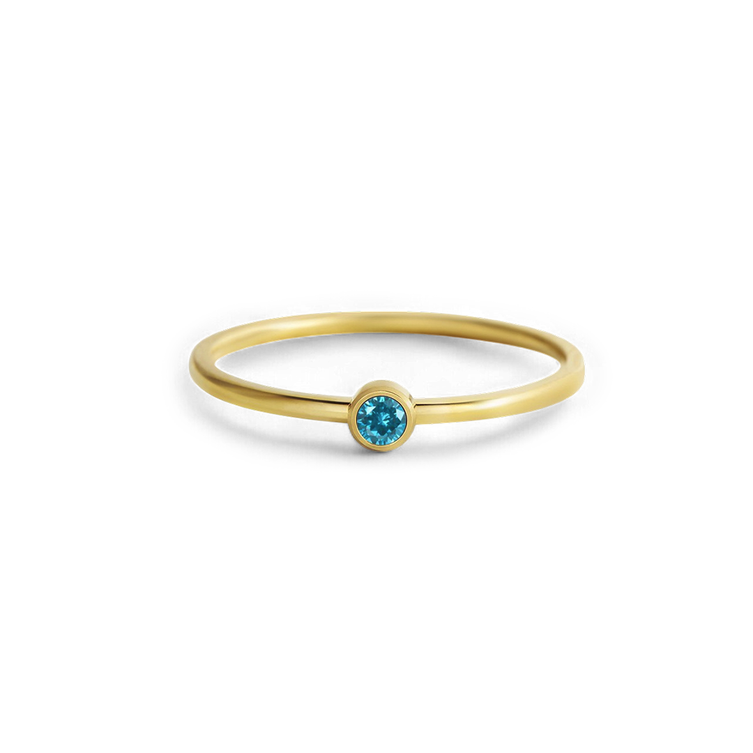 Minimalist Bezel-Set Birthstone Stacking Band