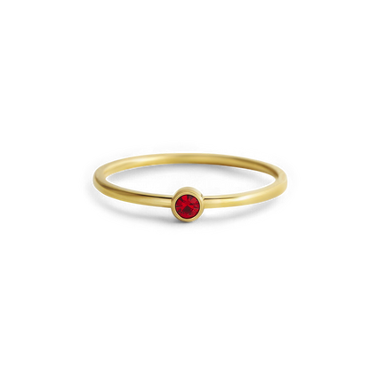 Minimalist Bezel-Set Birthstone Stacking Band
