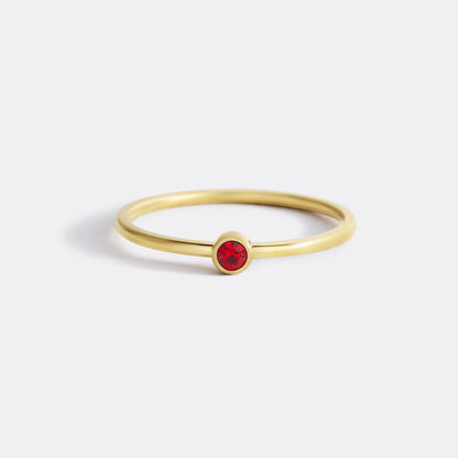 Minimalist Bezel-Set Birthstone Stacking Band