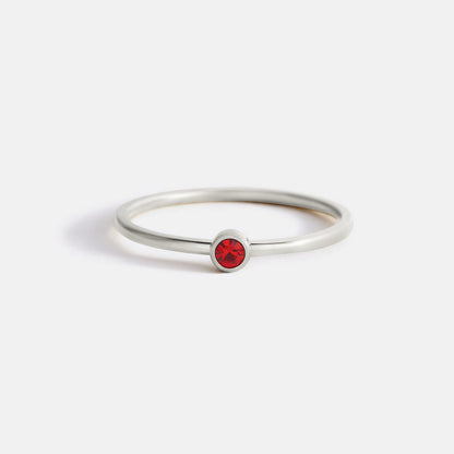 Minimalist Bezel-Set Birthstone Stacking Band
