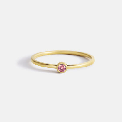 Minimalist Bezel-Set July Birthstone Stacking Band