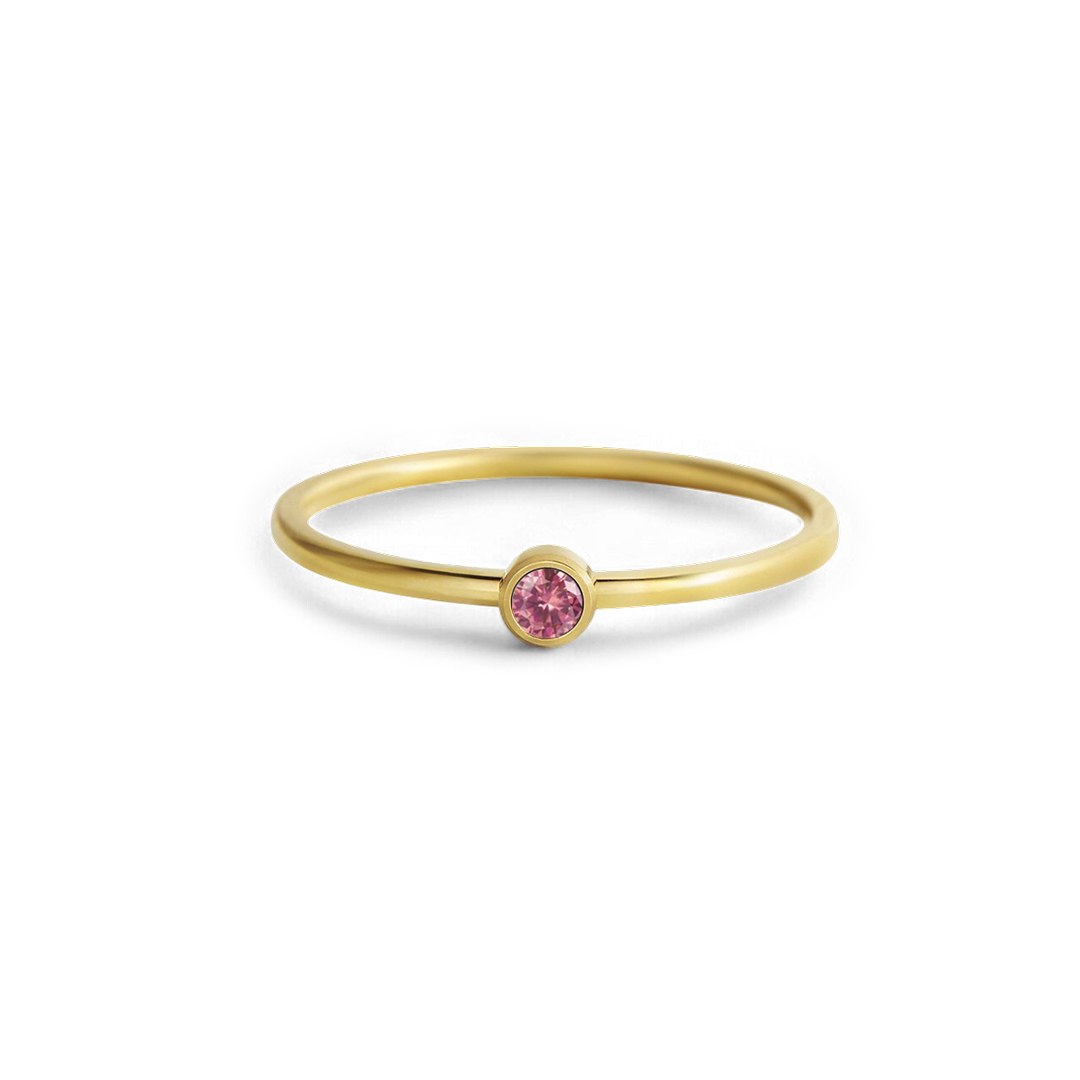 Minimalist Bezel-Set July Birthstone Stacking Band