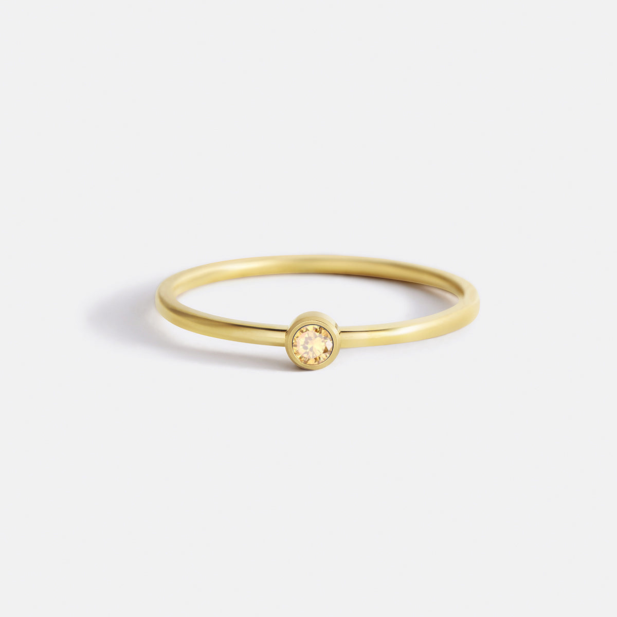 Minimalist Bezel-Set November Birthstone Stacking Band