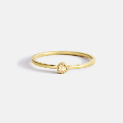 Minimalist Bezel-Set November Birthstone Stacking Band