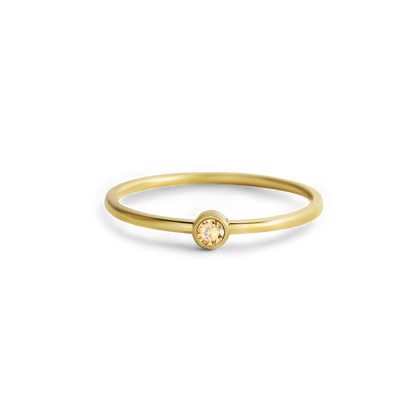 Minimalist Bezel-Set November Birthstone Stacking Band