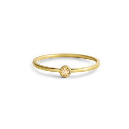 Minimalist Bezel-Set November Birthstone Stacking Band