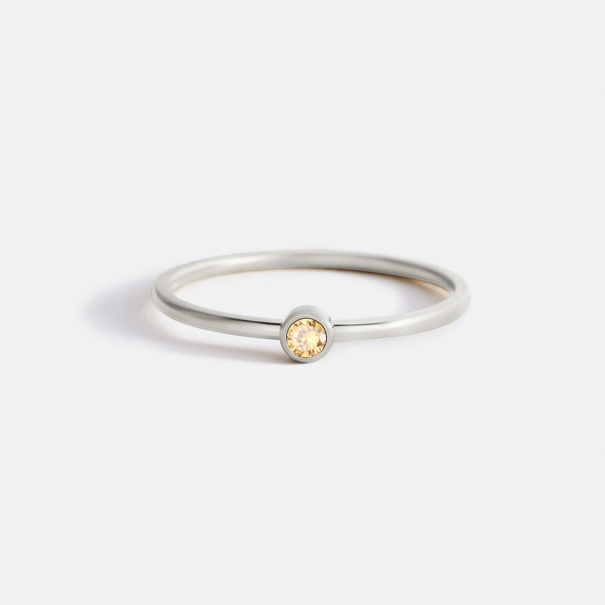 Minimalist Bezel-Set November Birthstone Stacking Band