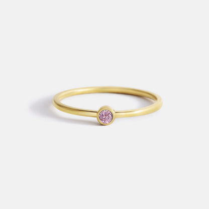 Minimalist Bezel-Set October Birthstone Stacking Band