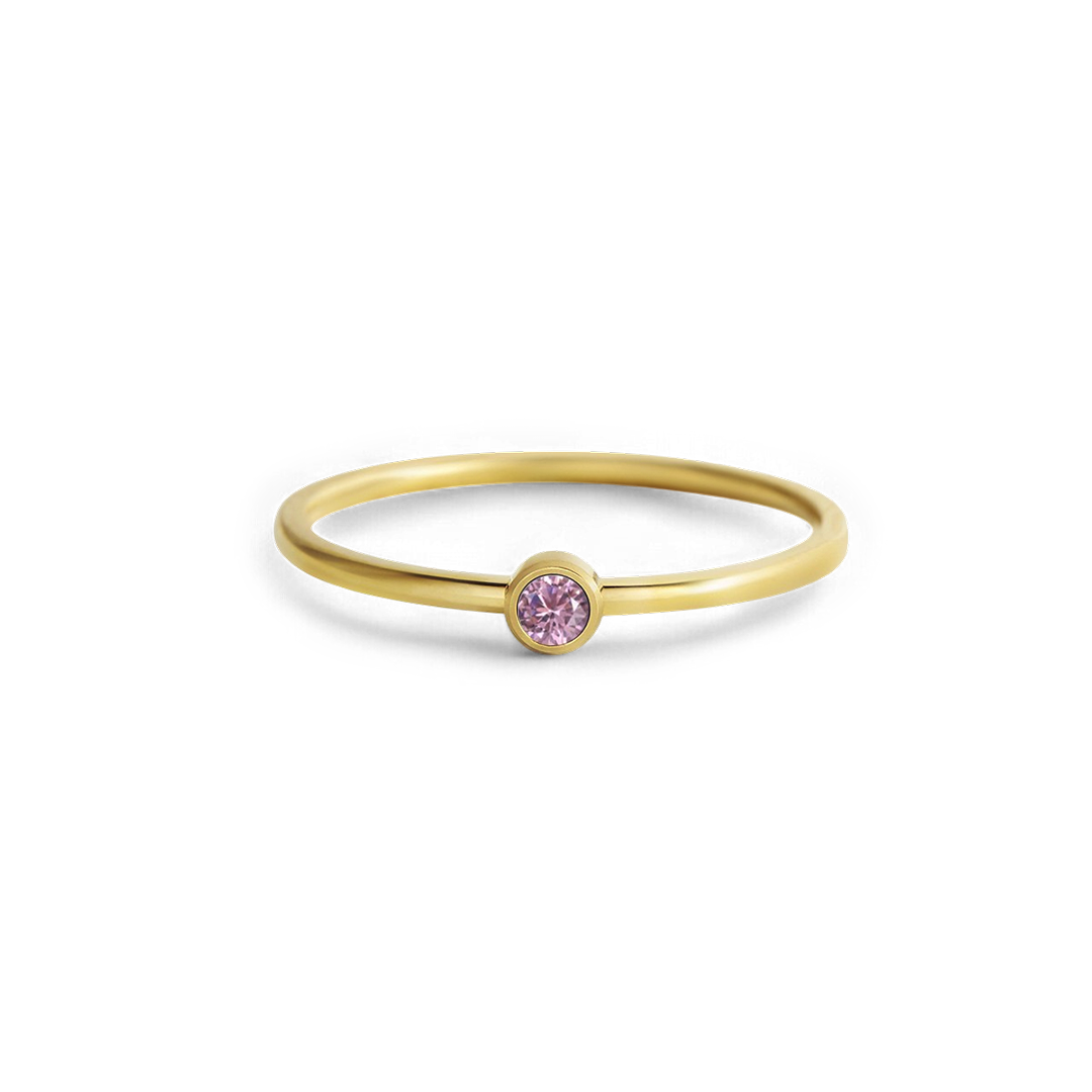 Minimalist Bezel-Set October Birthstone Stacking Band