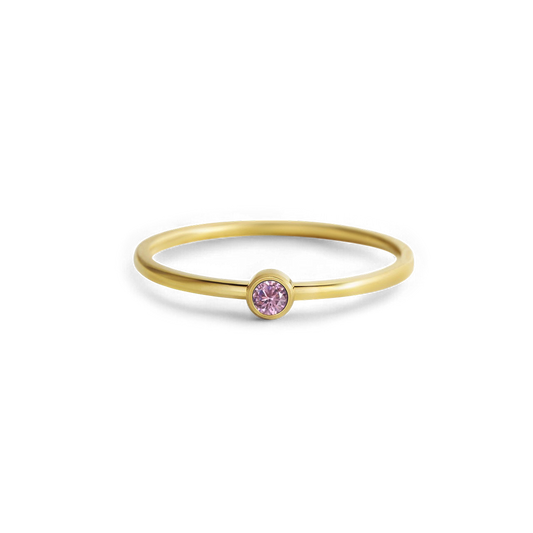 Minimalist Bezel-Set October Birthstone Stacking Band