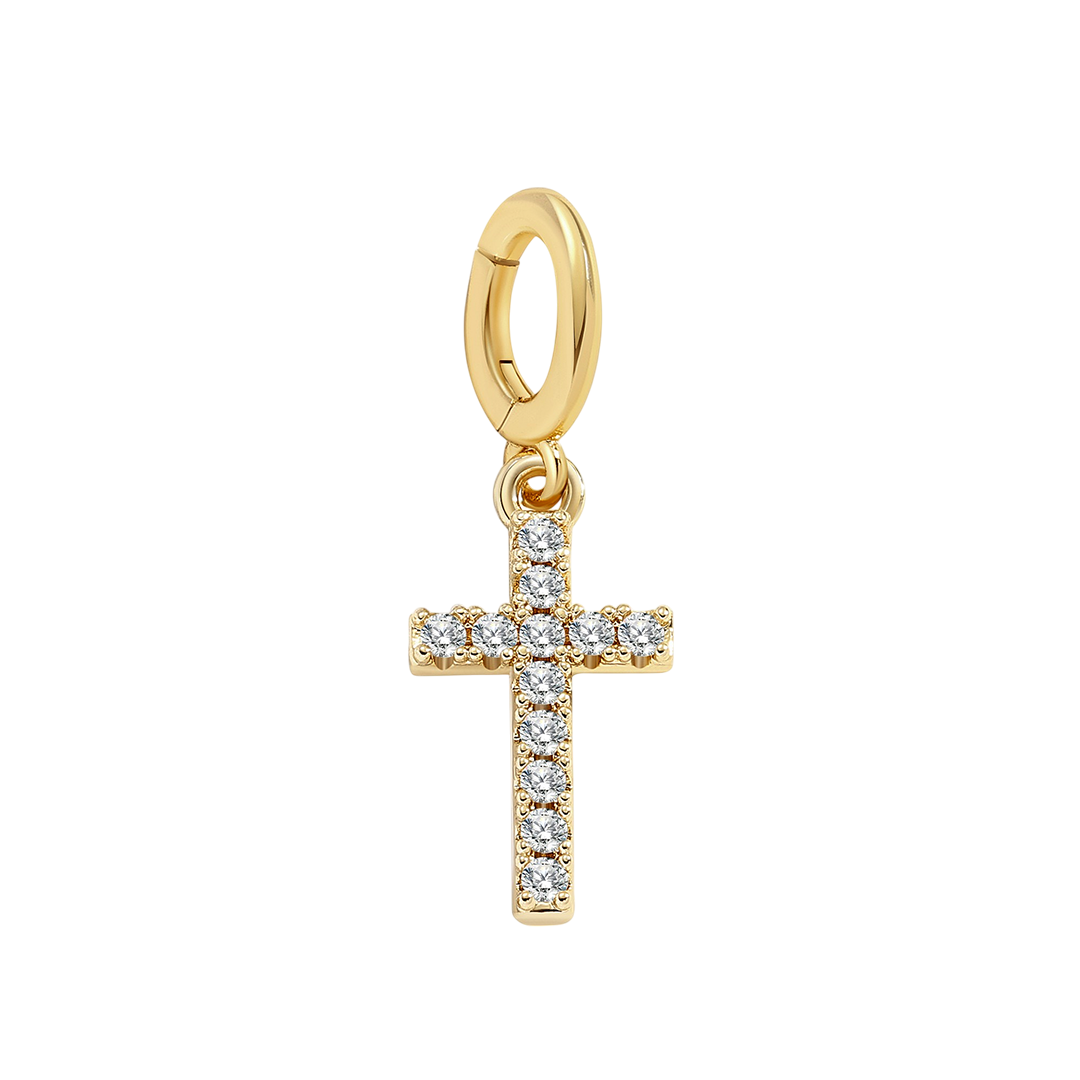 Pave Cross Charm