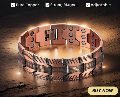 Trivora Energy Bracelet – Copper & Titanium Link Chain with Natural Stones