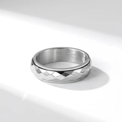 Anillo giratorio facetado de acero inoxidable