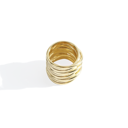 Statement Gold Coil Ring