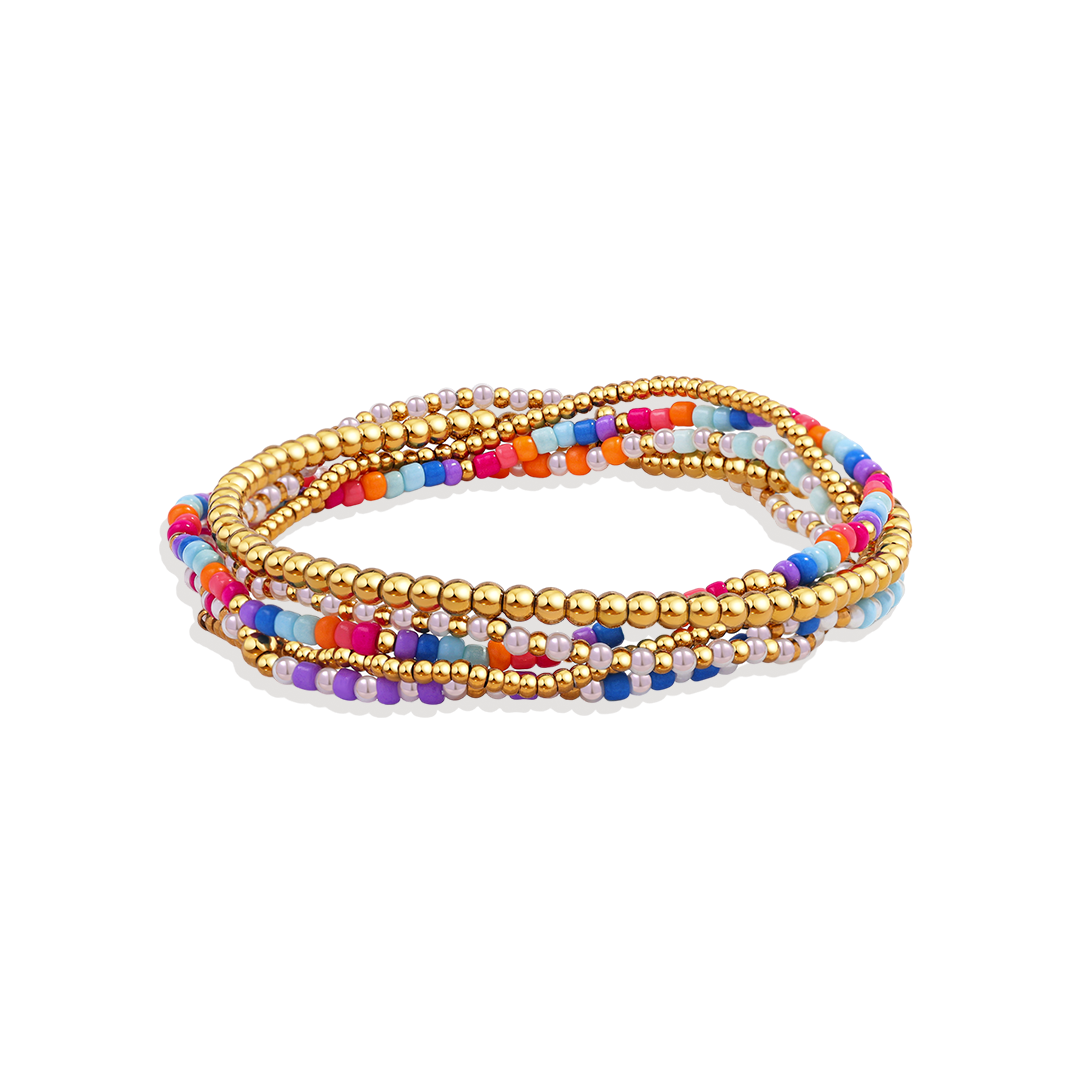 Summer Beaded Bracelet Stacking Set