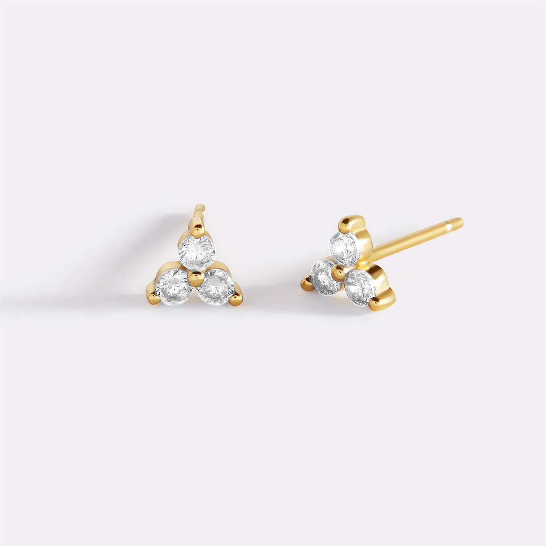 Trinity Birthstone Stud Earrings