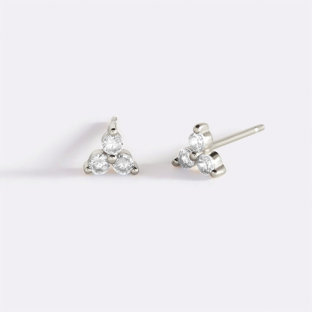 Trinity Birthstone Stud Earrings