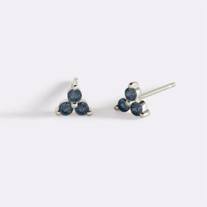 Trinity Birthstone Stud Earrings