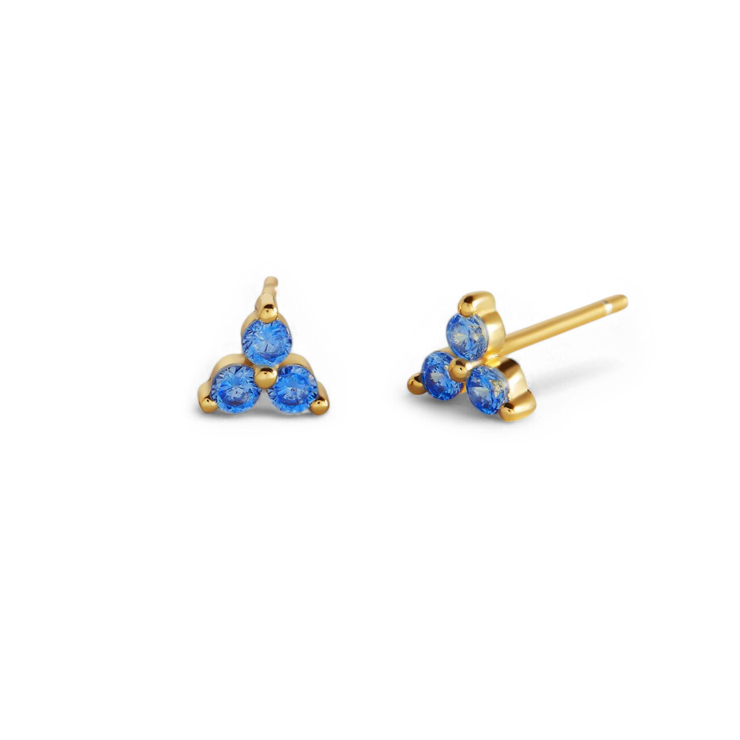 Trinity Birthstone Stud Earrings