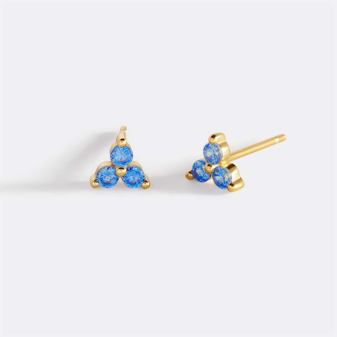 Trinity Birthstone Stud Earrings
