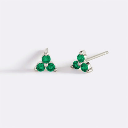 Trinity Birthstone Stud Earrings