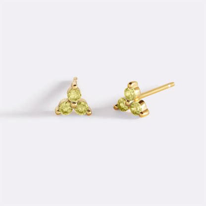 Trinity Birthstone Stud Earrings