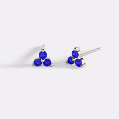 Trinity Birthstone Stud Earrings